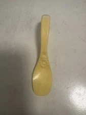 4" Yellow Plastic Baby Spoon with clown face Unique Vintage