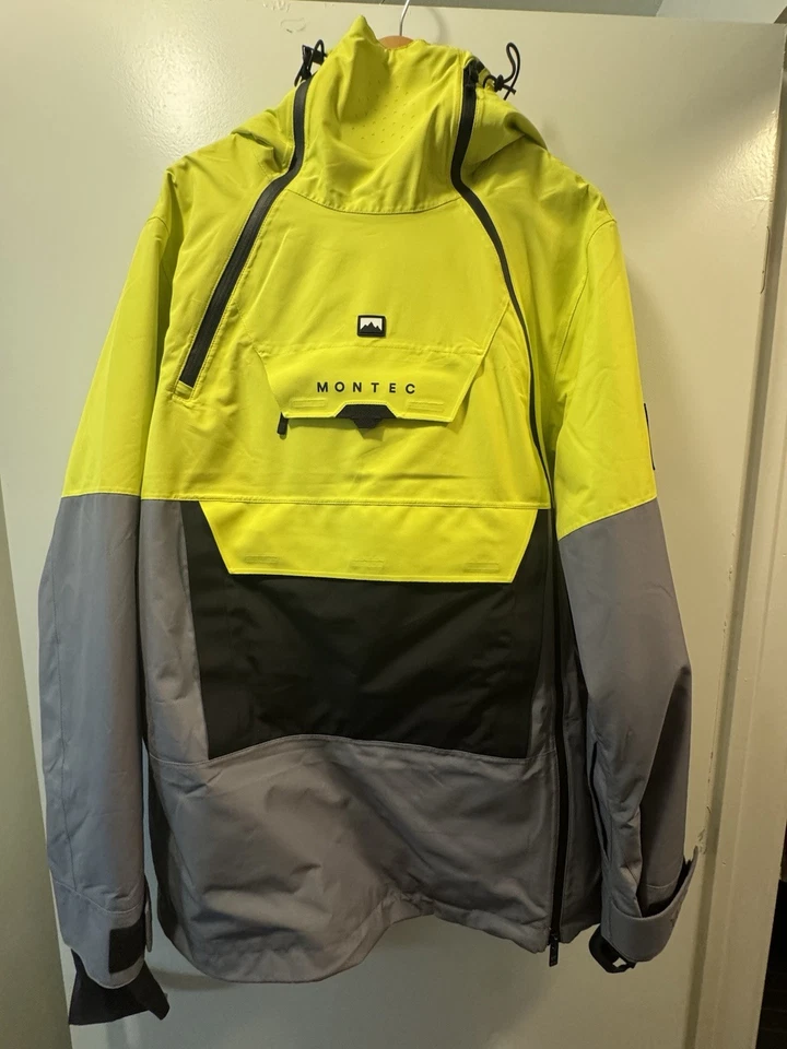 Chaqueta de snowboard MONTEC Doom para hombre amarillo brillante/negro/perla clara Foto 2 de 4