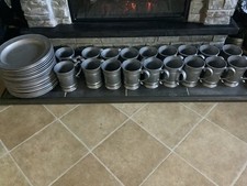 WILTON ARMETALE PLOUGH TAVERN Dinner Plates & Stein Tankard Mugs Marked