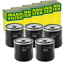 5x MANN-FILTER W 712/80 ÖLFILTER MIT EINEM RÜCKLAUFSPERRVENTIL ANSCHRAUBFILTER
