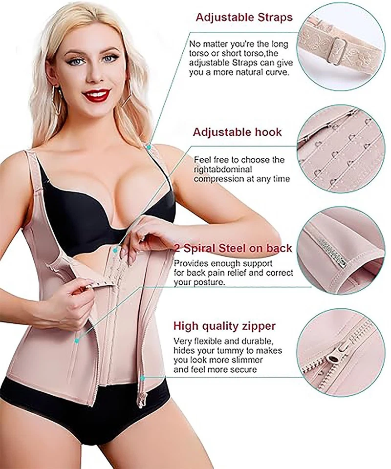 FAJAS REDUCTORAS COLOMBIAN WAIST TRAINER BODY SHAPER VEST SLIMMING GIRDLE CORSET - Image 3 of 4