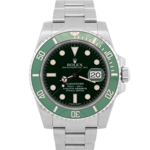 NEW STICKERED NOS PAPERS Rolex Submariner HULK Green 40mm 1166...