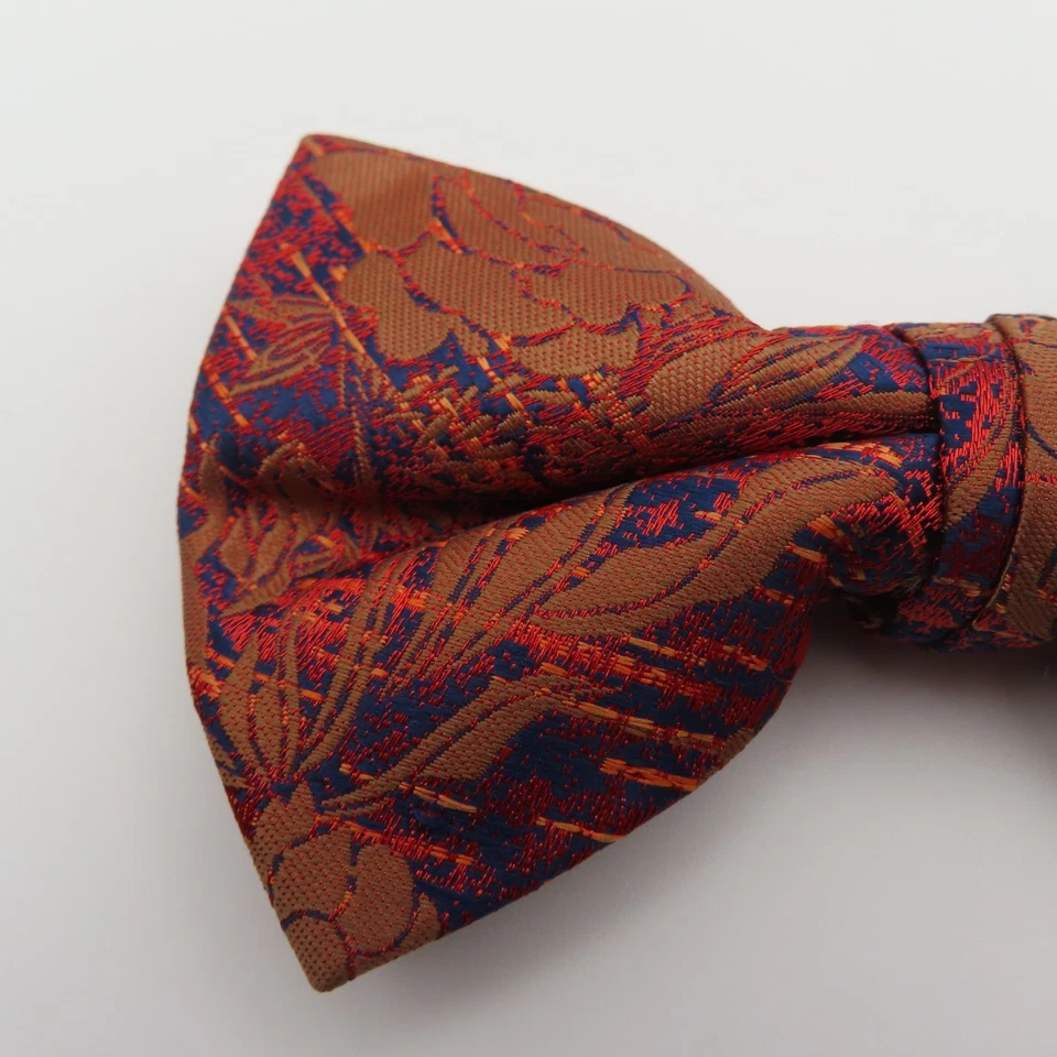 Pajarita Stacy Adams roja azul formal 2,75" de ancho poliéster preatado Foto 2 de 4