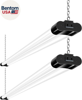 2 Pack 4FT Linkable LED Shop Light for Garage, 4400Lm, 4FT 42W, 5000K Daylight L
