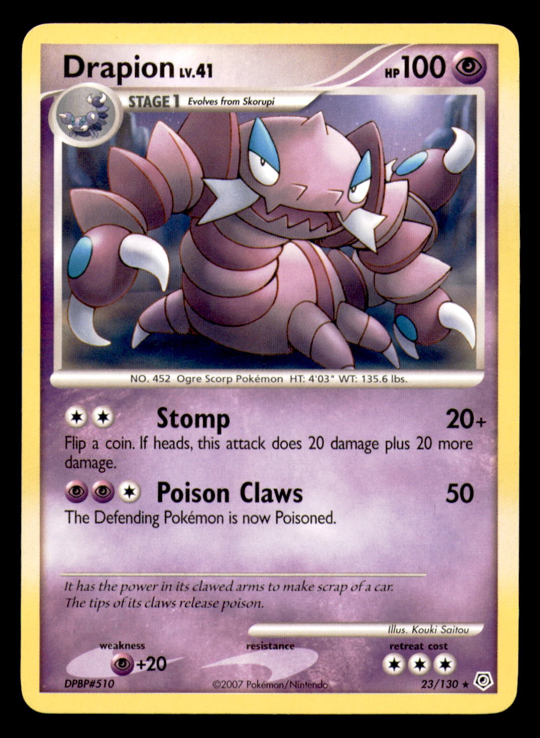 Drapion 23/130 Rare Diamond & Pearl Pokemon Lightly Played
