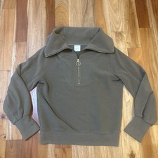 Varley Vine Half Zip Pullover Top Stone Olive size Small S