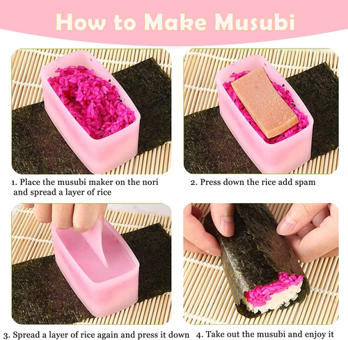 7 Pcs Onigiri Rice Ball Mold Maker Kit, Musubi Press, Classic Triangle Shake ... - Picture 2 of 7