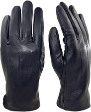 Mens Black Soft Lambskin Leather Winter Driving Gloves Cashmere Lined,comfort...