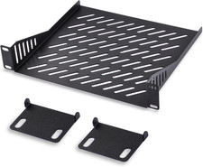 1U Server Rack Shelf, 7.87" Depth Vented Rack Mount Cantilever Tray for 10 Inch