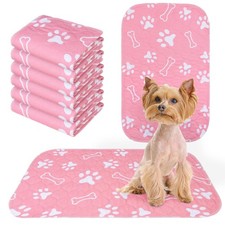 6 pack washable pee pads for dogs, reusable puppy pads for potty training, wa...