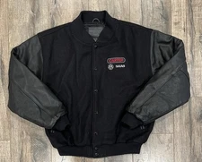 Vintage 90s Golden Bear Carter VW Volkswagen Beatle Car Leather Jacket Medium