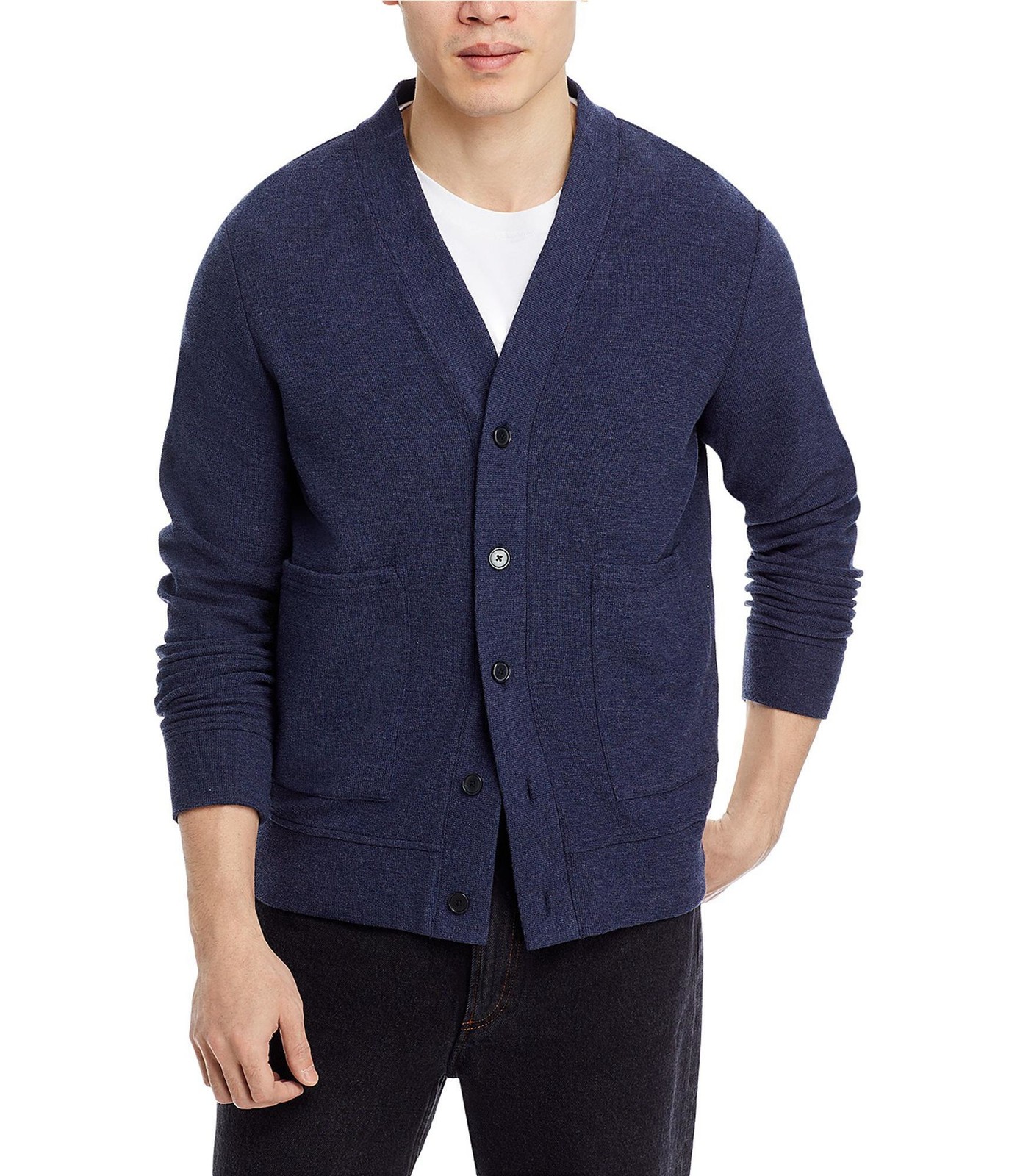 Мужской махровый свитер-кардиган с низким ворсом Michael Kors синий XX-Large 10790₽