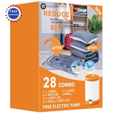 Vacuum Storage Bags 28 Pack with Electric Pump Space Saver Clothes Mattress