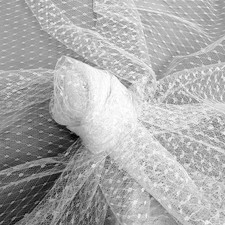 Eleanor WHITE Dotted Swiss Mesh Tulle Lace Fabric for Veil, Lining, Apparel, Co
