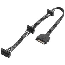 SATA 15PIN to 3 SATA 15 Pin Female Power Splitter 1 to 3 Serial ATA Powered E...