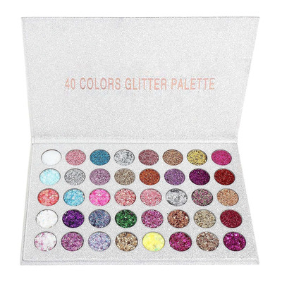 40-Color Ultra Shimmer Glitter Eyeshadow Palette: Professional, Chunky & Fine Gl