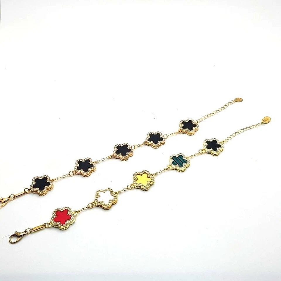Bracelets by cdd Rhinestones One black one multicolored Goldtone Hardware - Image 2 of 4