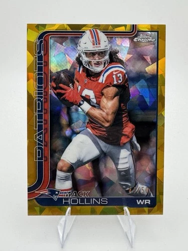 2025 Topps Chrome Sapphire - Mack Hollins #206 Gold /50 - New England Patriots