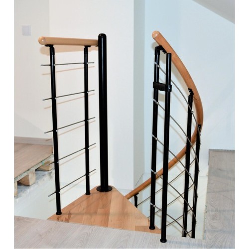 Scala a chiocciola interna VENEZIA faggio nero 160 cm - Foto 9 di 14