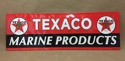 Texaco Marine Products Motor Oil Gas Garage Metal Tin Gasoline Sign ...