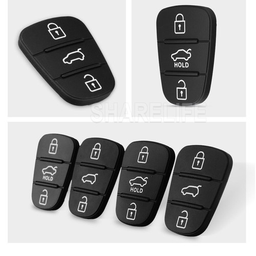 2PCS For Hyundai i30 i20 Elantra 3 Button Flip Key Replacement Remote Rubber Pad - Picture 8 of 9