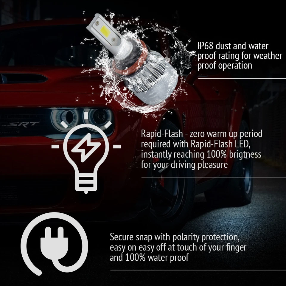 XENTEC LED HID Headlight Conversion kit H11 6000K for 2011-2016 Ram 4500 - Image 4 of 4