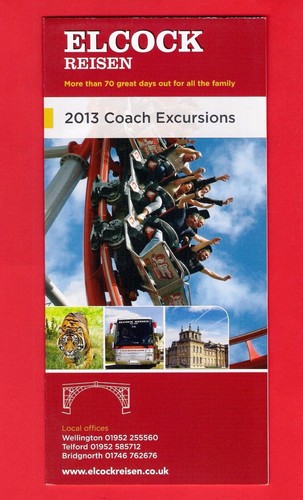 Shropshire Fahrplan - Elcock Reisen of Telford - 2013 Reisebusausflüge Faltblatt