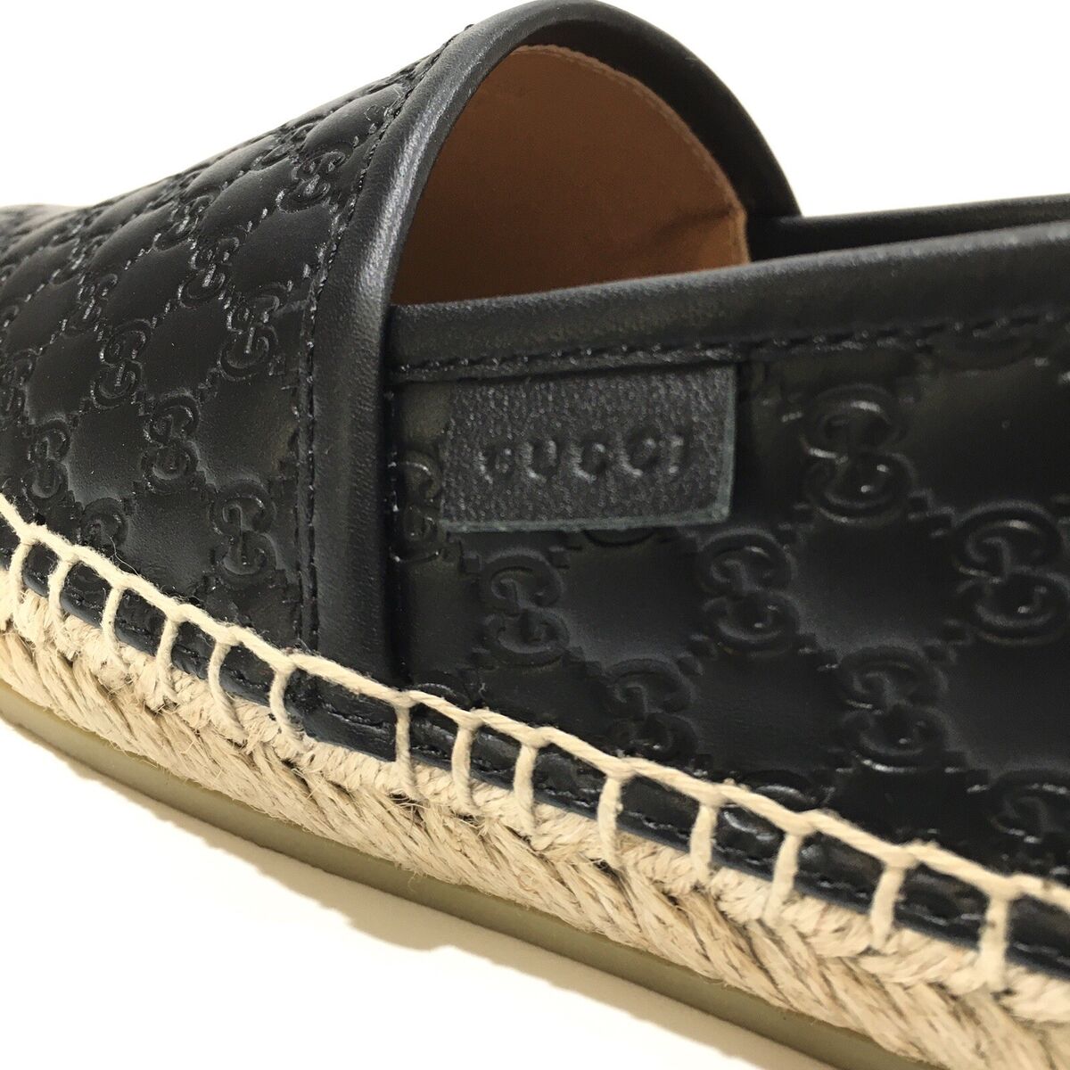 GUCCI 567106 MICROGUCCISSIMA LEATHER ESPADRILLES -BLACK GUCCI 567106 MICROGUCCISSIMA LEATHER ESPADRILLES -BLACK