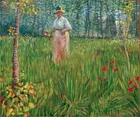 van gogh oil painting Canvas Print -Woman in a garden