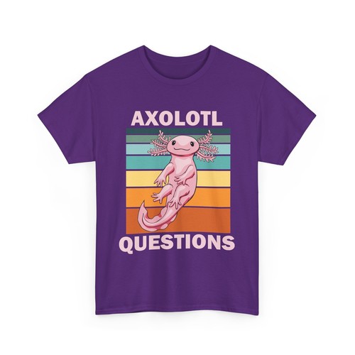Cute Axolotl Questions T-Shirt, Funny Amphibian Graphic Tee, - Picture 11 of 15
