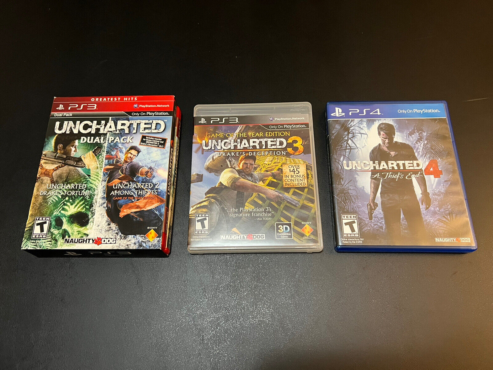 Let smog Latterlig SONY PS3 Uncharted 1+2 Dual Pack + 3 + PS4 4 Mint | eBay