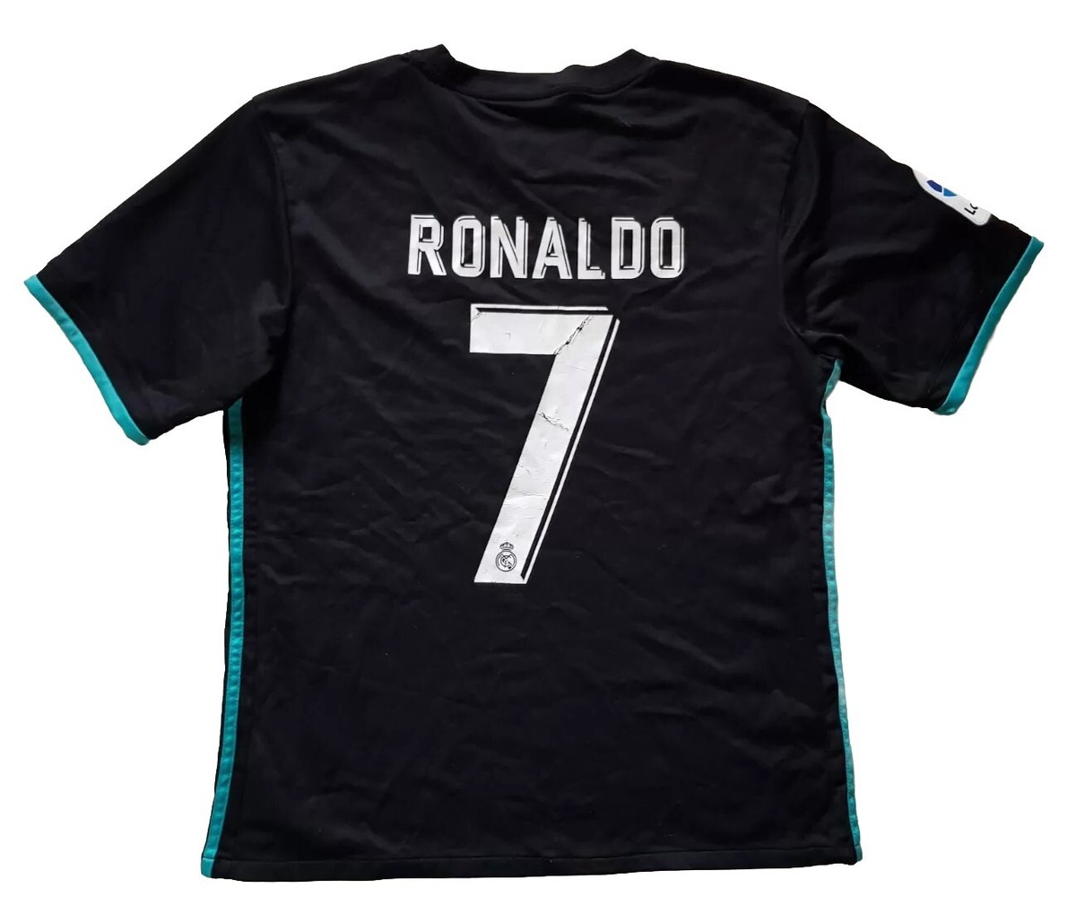 Ronaldo 7 Real Madrid 2017 18 Away Shirt Mens L Black Champions