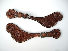Sporenriemen aus US Leder mit Oak Leaf Toolin...