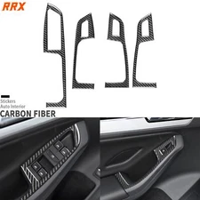 Real Carbon Fiber Interior Window Lift Switch Panel Cover For VW Jetta MK6 11-18