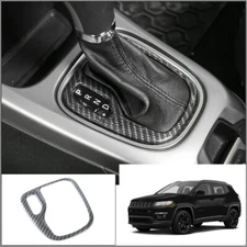 For Jeep Compass 17-2021 Carbon Fiber Center Console Gear Shift Frame Trim 1pc