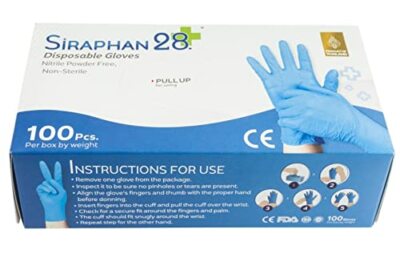 1000 Disposable Nitrile Gloves Powder Free Light Blue Medium Non - Main Image