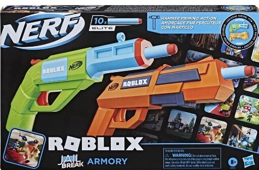 Lança Dardos Nerf Roblox Jailbreak Armory Kit com 2 Lançadores