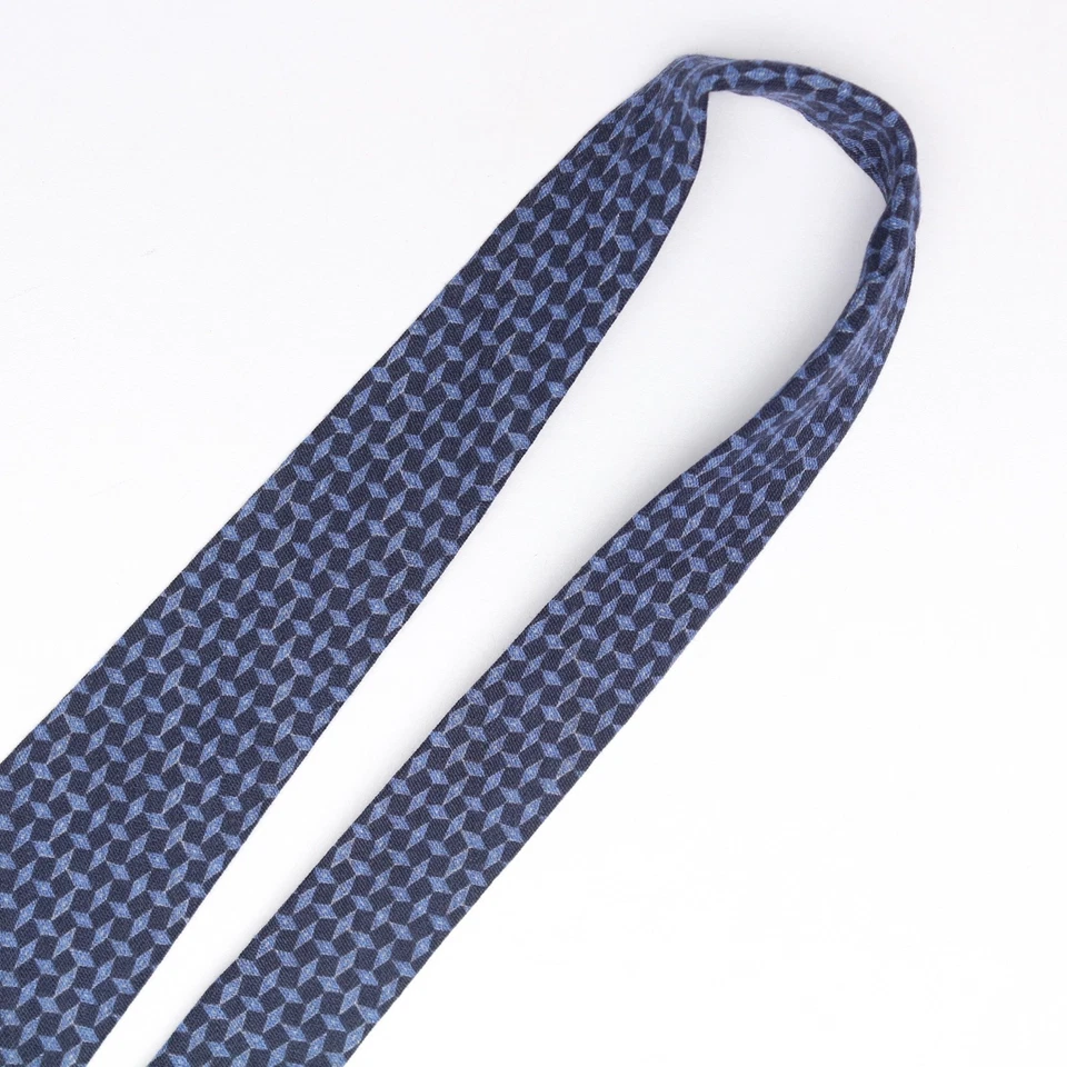 Corbata de lana Gladson para hombre azul marino claro estampado de diamantes corbata tejida suave Italia Foto 4 de 4