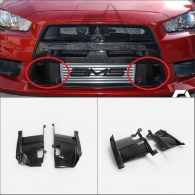 For Mitsubishi Evo 10 Intercooler Side Panels Cover Trim 2Pcs Kit Carbon Fiber