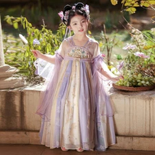 2025 Chinese Tang Dynasty Purple Hanfu girls ancient summer dress