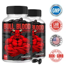 Bull Booster - The Perfect Workout Supplement for Men - 120 Capsules