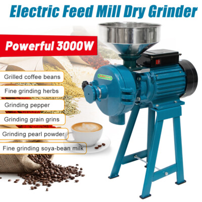 110V 3000W Wet&Dry Electric Grinder Mill Grain Coffee Feed/Flour Cereal Corn DIY