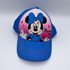 EUC Minnie Mouse Baseball Hat Blue Pink Cap Adjustable Strap Girl  s Disney