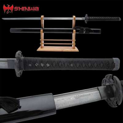 Black Dragon Ninja Forged Damascus Folded Steel Japanese Samurai Sword Katana