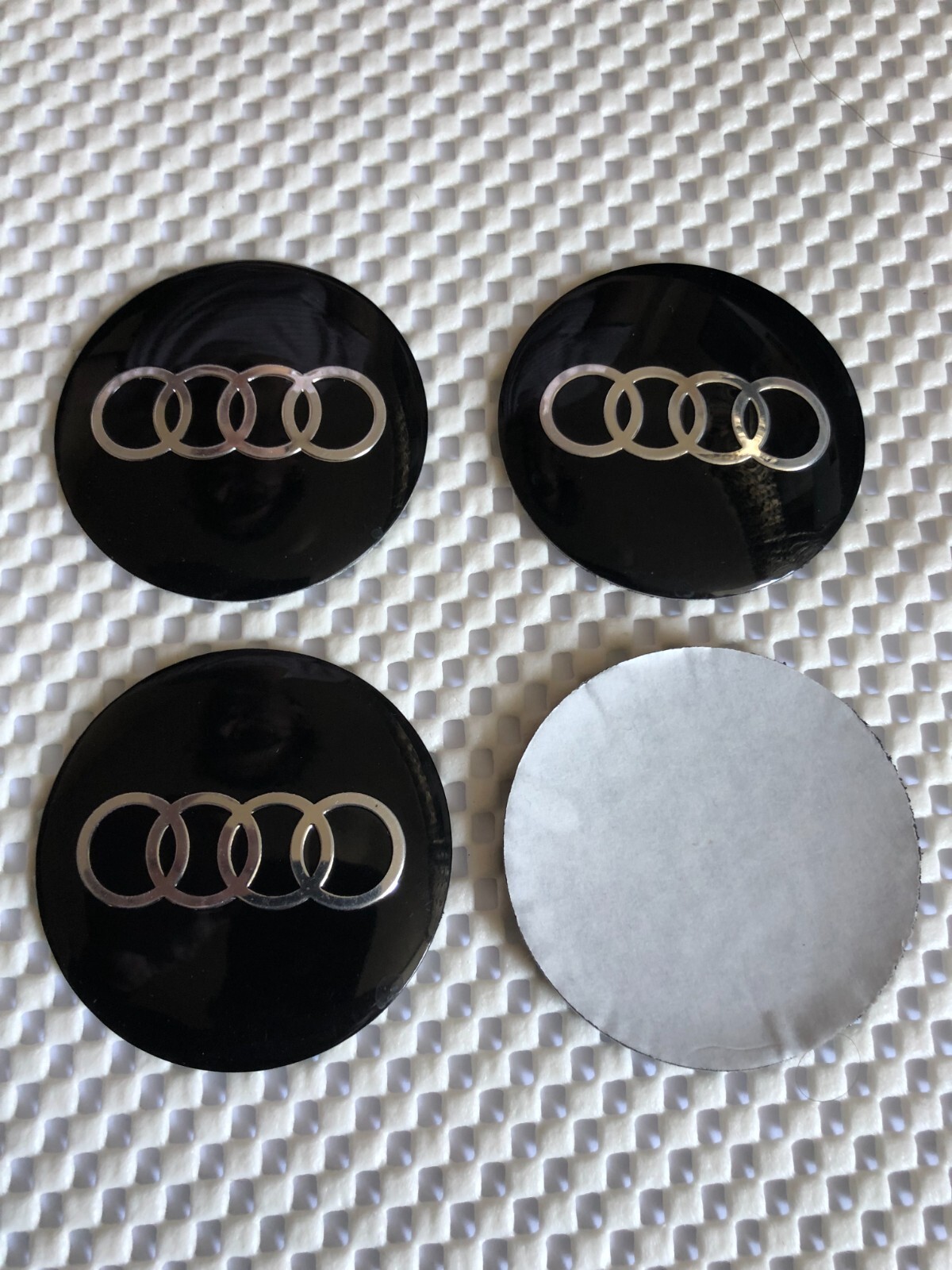 4x Stickers Caps 65mm For Audi Wheel Cap Centre Black / Silver 65mm eBay