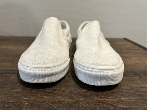 Vans Classic Slip On Shoe Unisex Linen Style Sneaker Sz 8.5 Women - Picture 4 of 10