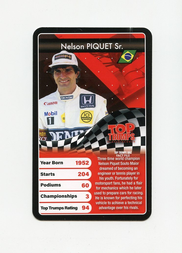 TN17384 NELSON PIQUET SR. British F1 Grand Prix Card | eBay