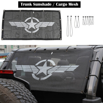 Rear Trunk Sunshade Mesh Cover Bikini anti-UV For Jeep Wrangler TJ/JK/JL Black