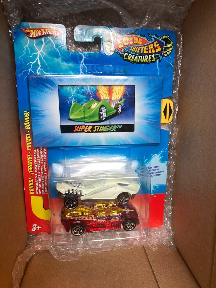 Hot Wheels COLOR SHIFTERS CREATURES RARE 2 PACK SUPER STINGER AND WHAT ...