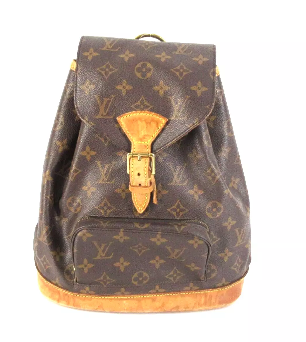 Auth Louis Vuitton LV Backpack Bag Montsouris MM Brown Monogram